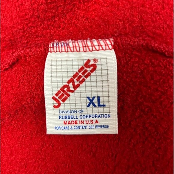 Vintage Jerzees Sweatpants XL Red Cinch Cuffs Drawstring Distressed Made In USA - Picture 11 of 16